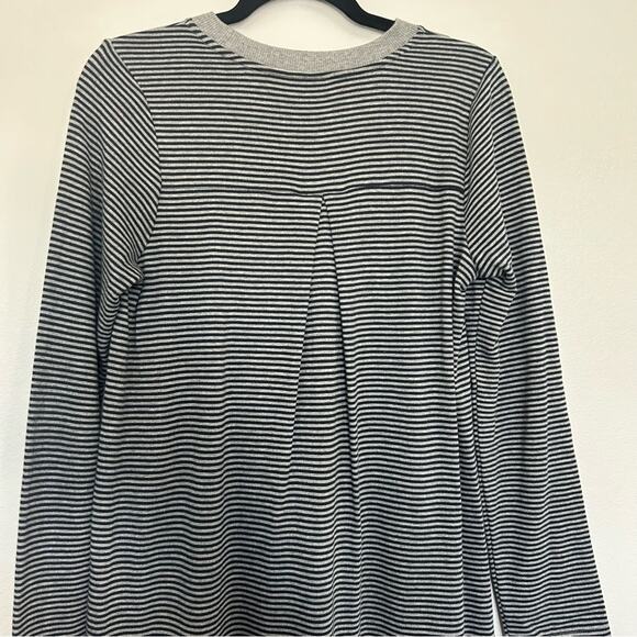 J Jill French Terry Shift Knit Dress Gray Blue Stripe Women's Size Small - Picture 9 of 10
